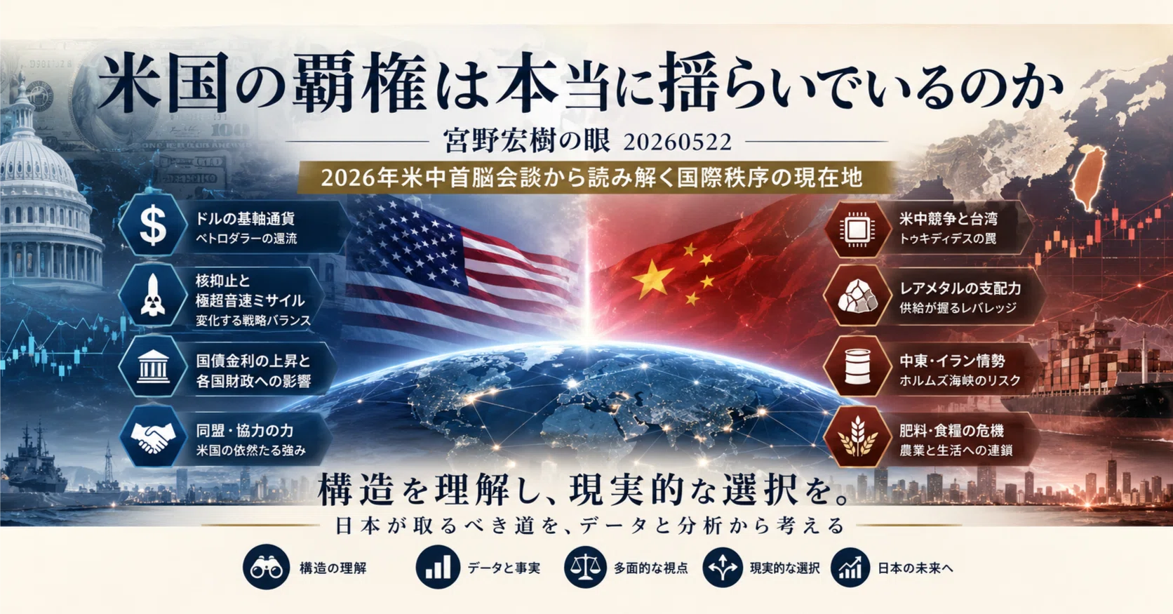 米国の覇権は本当に揺らいでいるのか：宮野宏樹の眼20260522｜宮野宏樹