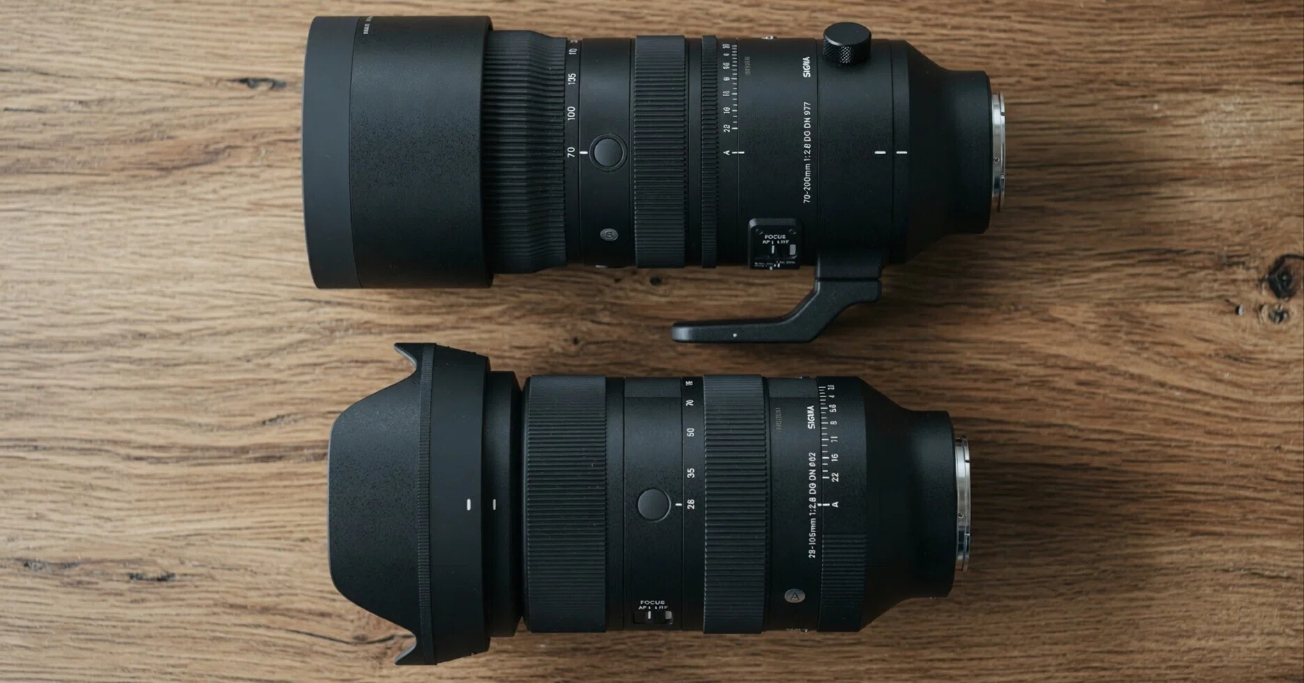 SIGMA 70-200mm F2.8と28-105mm F2.8、フィルター径77mmと82mmの違いは