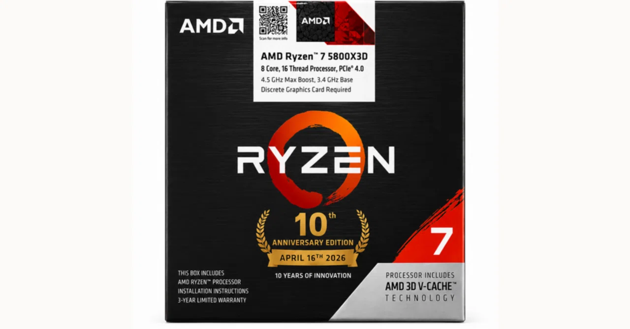 旧環境準ハイエンドCPU「Ryzen 7 5800X3D」が復活！？AM4 10周年記念