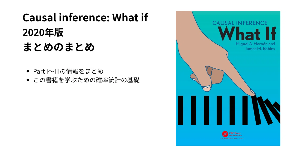 Summary page for the causal inference book 'Causal inference: What