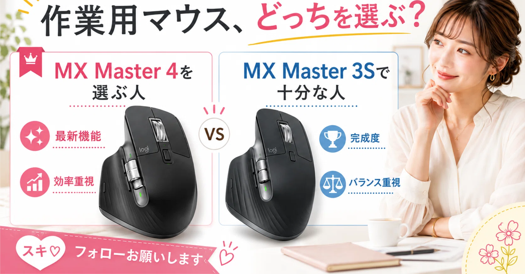 MX Master 4を選ぶ人、MX Master 3Sで十分な人｜デスク日和