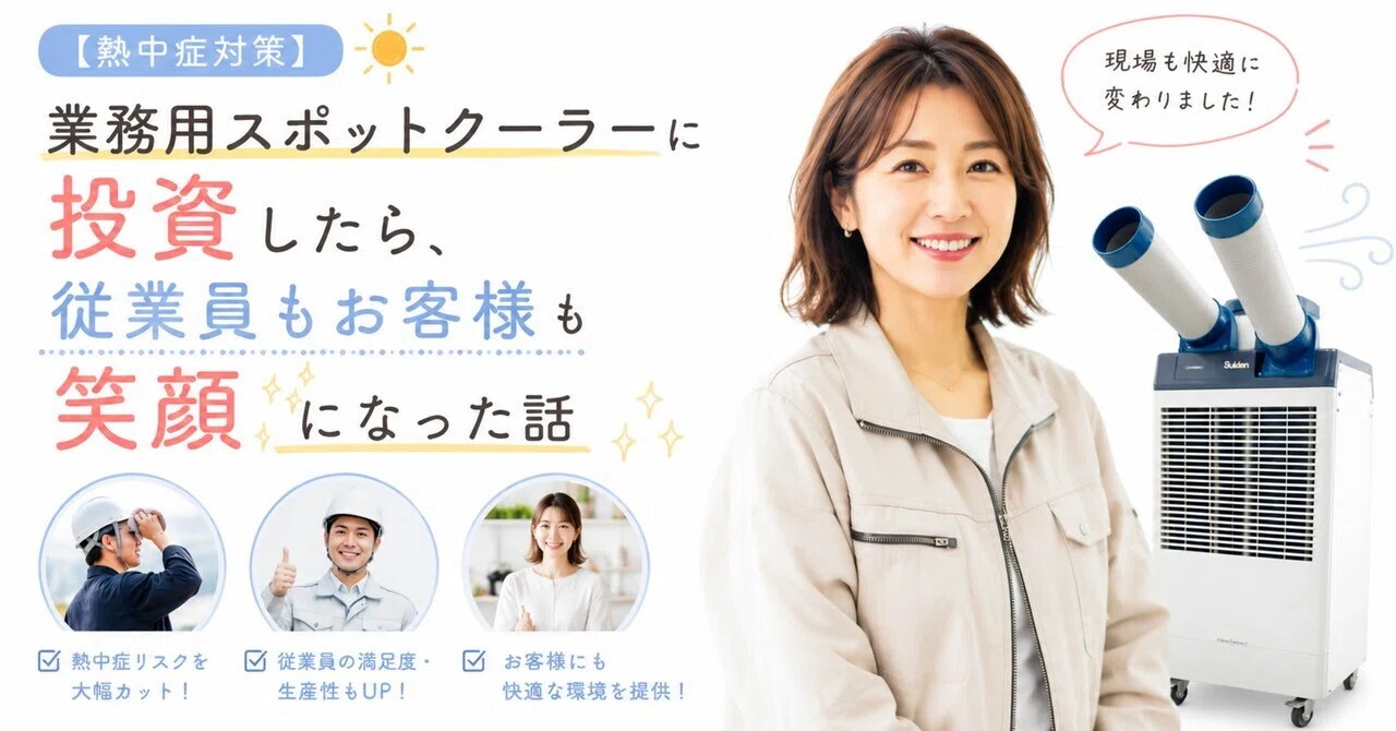 熱中症対策】業務用スポットクーラーに投資したら、従業員もお客様も 