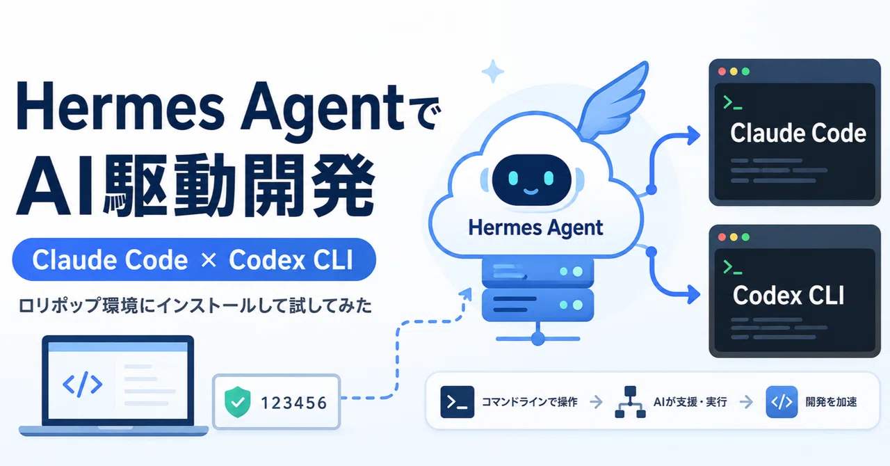 ロリポップのHermes AgentにClaude CodeとCodex CLIを入れてAI駆動開発