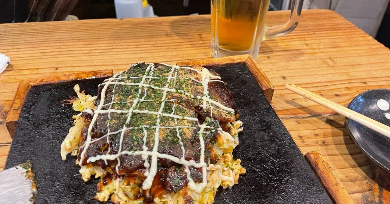 お好み焼き　 📝 Hozenji Yokocho Yakizen 🇯🇵 (Osaka Prefecture)｜チャリっぱ