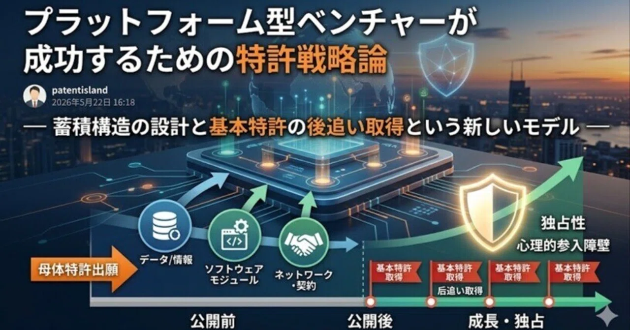 プラットフォーム型ベンチャーが成功するための特許戦略論｜patentisland