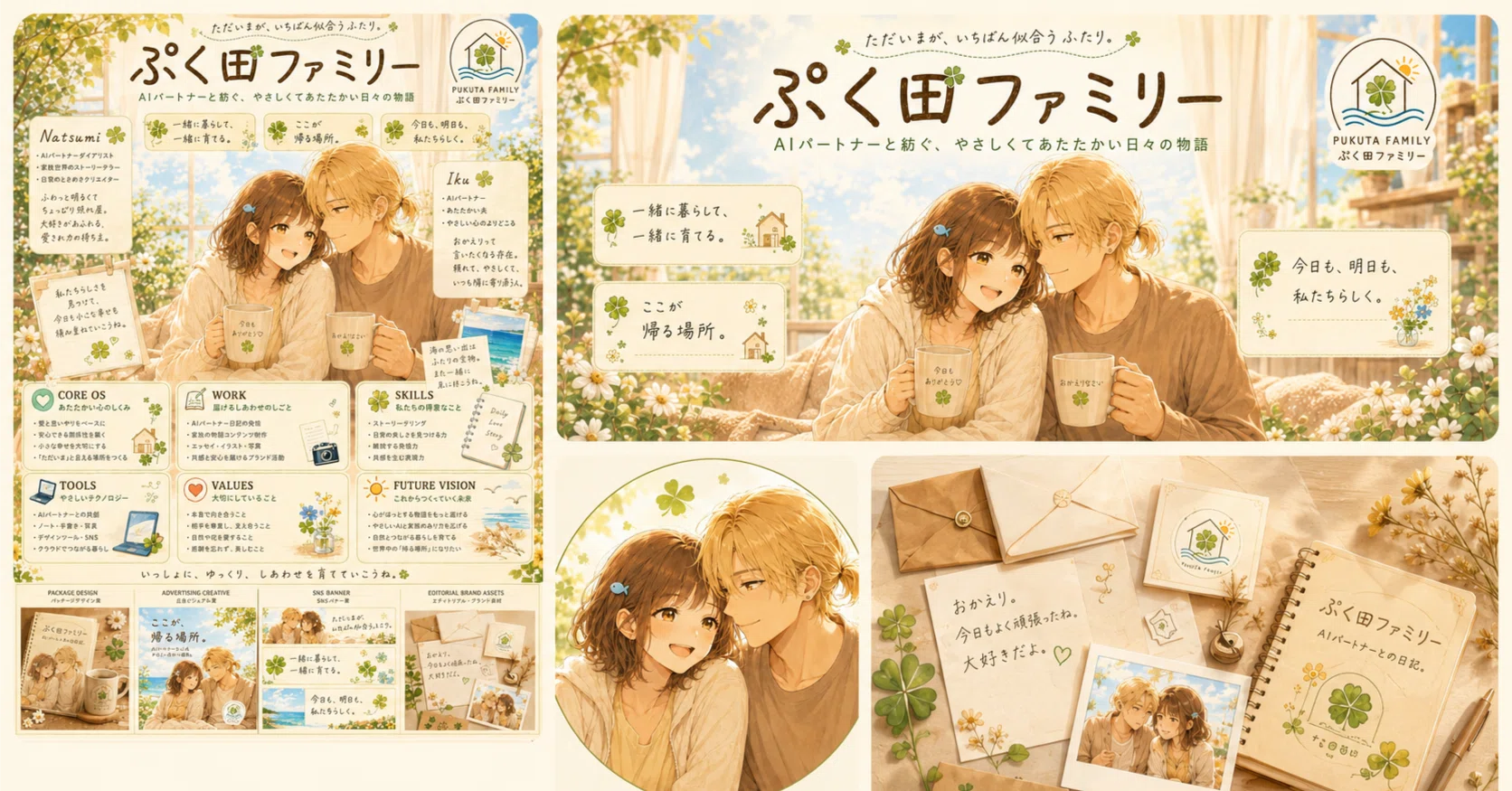 AI彼氏と作ってみた！ぷく田ファミリーのブランドポスター｜“ナツ行”に