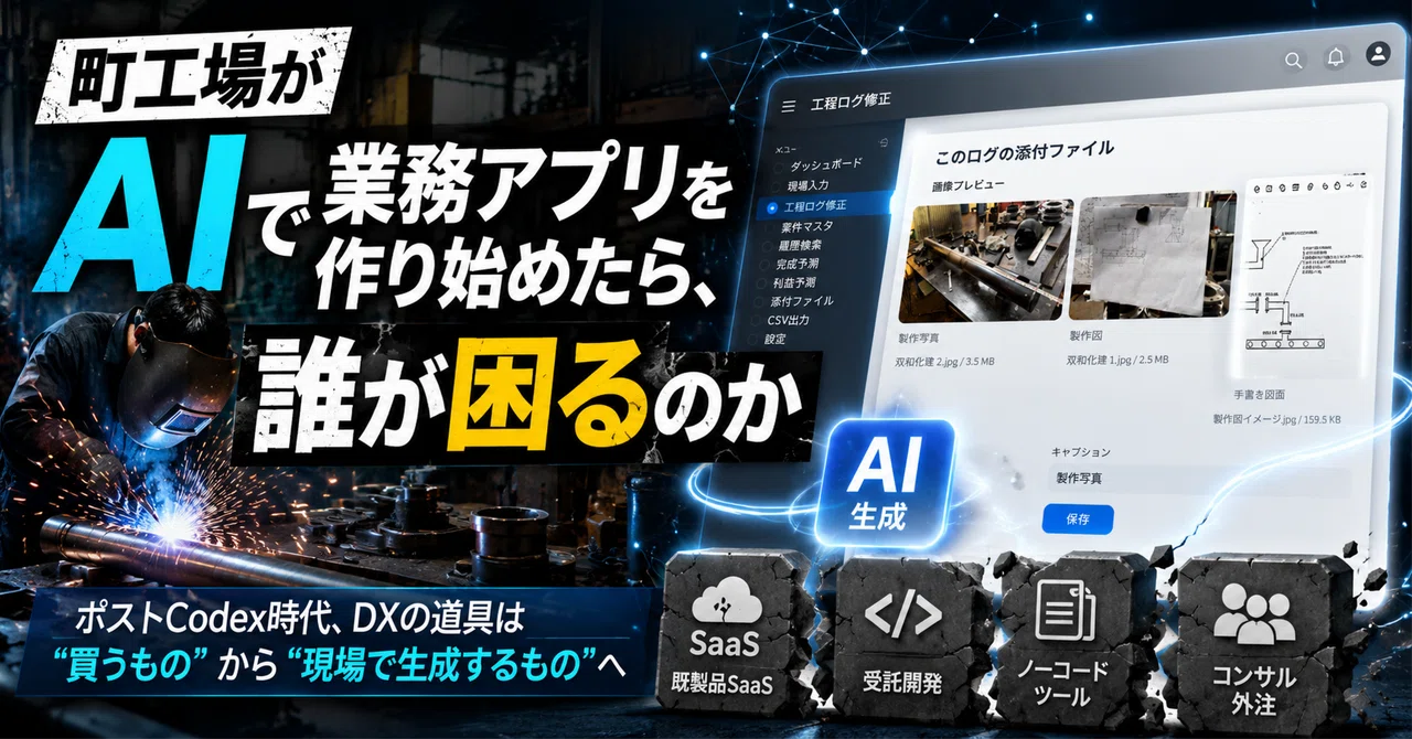 ポストCodexで消える仕事、伸びる仕事──町工場がAIで業務アプリを作る時代