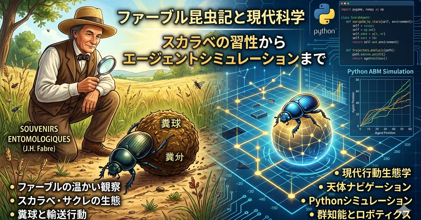 ファーブル昆虫記と現代科学：スカラベ（フンコロガシ）の習性から