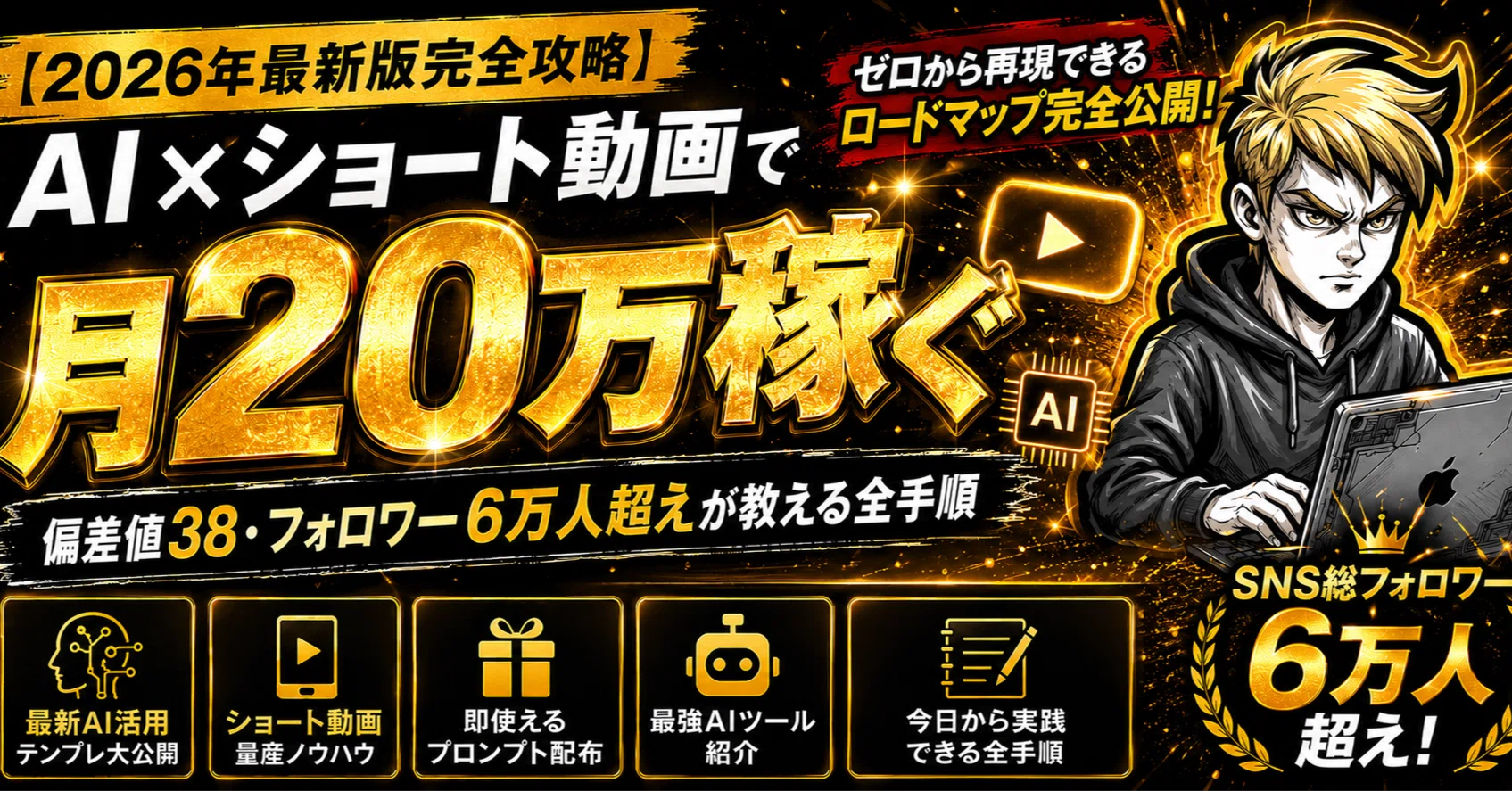 2026年最新版完全攻略】AI×ショート動画で『月20万』稼ぐ、偏差値38