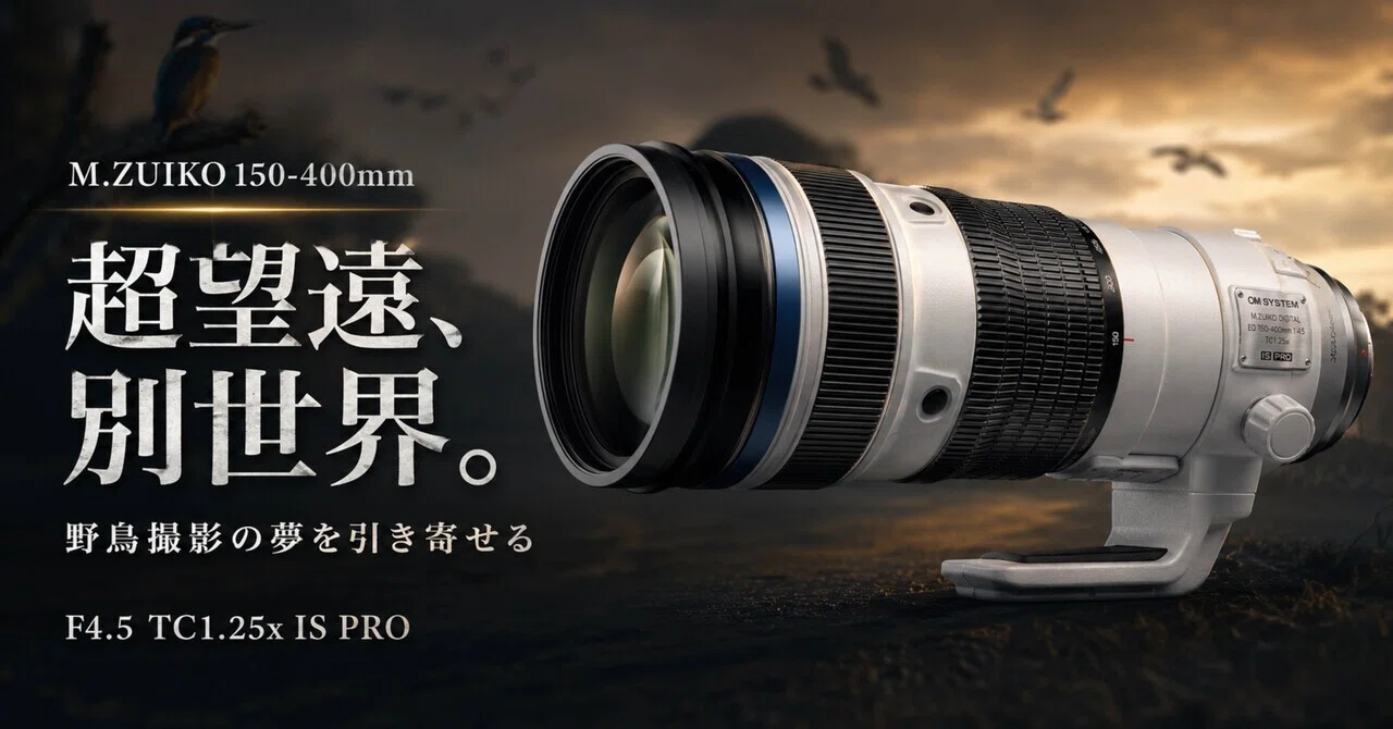 OM SYSTEM 150-400mm F4.5 TC1.25x IS PROは、野鳥撮影の夢を一気に