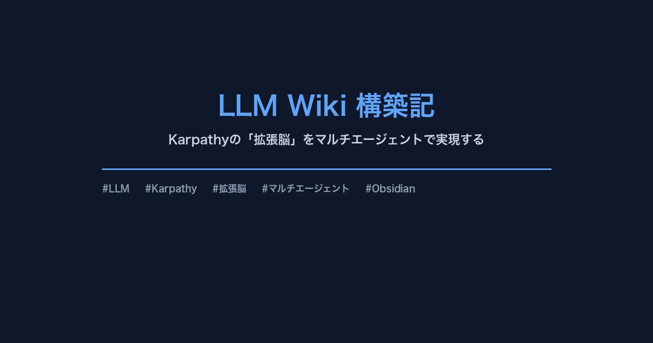 LLM Wiki 構築記 — Karpathyの「拡張脳」をマルチエージェントで実現する