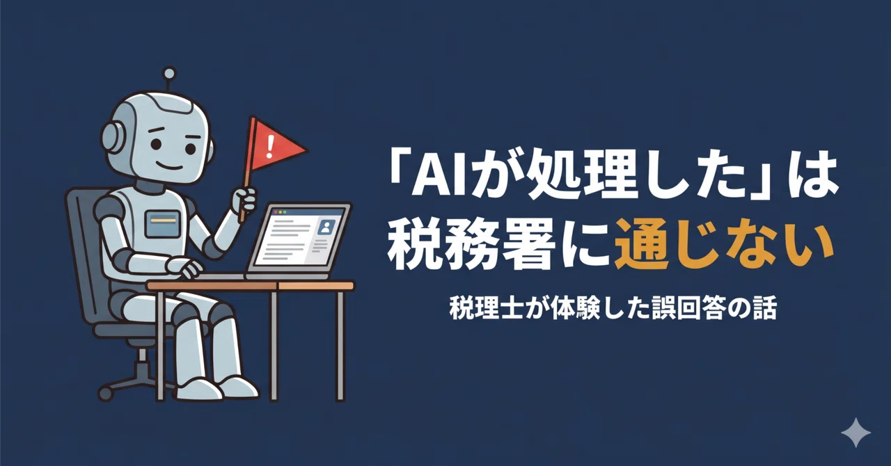 「AIが処理した」は税務署に通じない。税理士が体験した誤回答の話。｜AI ️税理士｜kalking