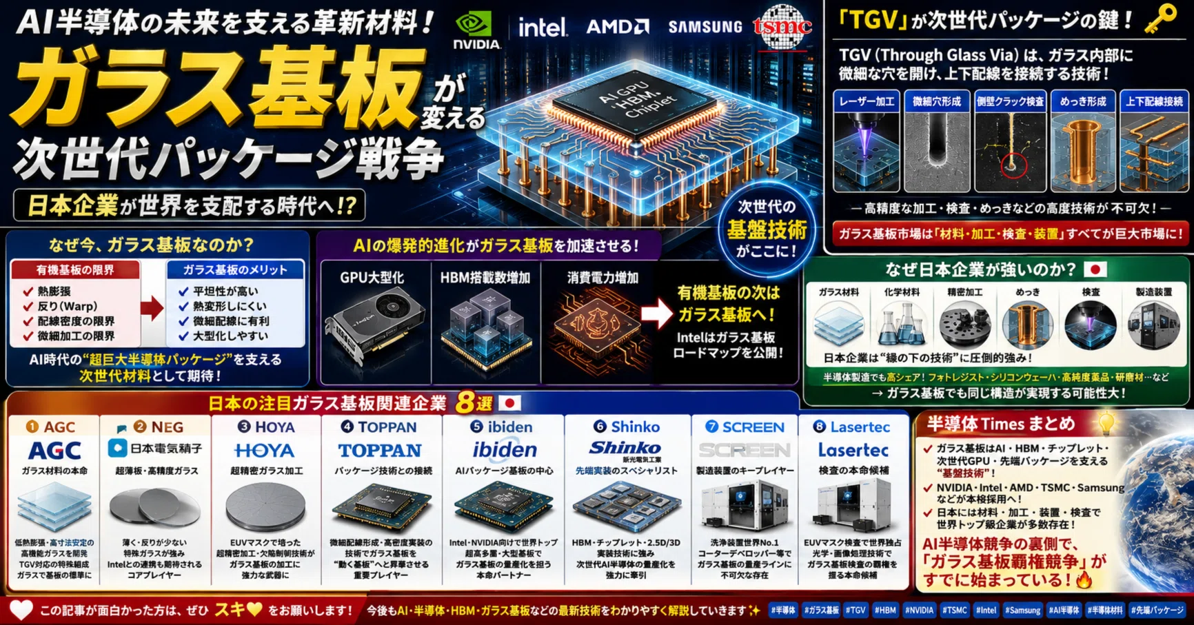 ガラス基板が次世代半導体の主役に？── 日本の注目企業8社を一気に