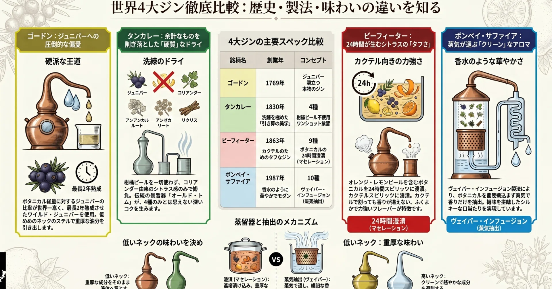 4大ジンについて調べてみた。｜蒸留家