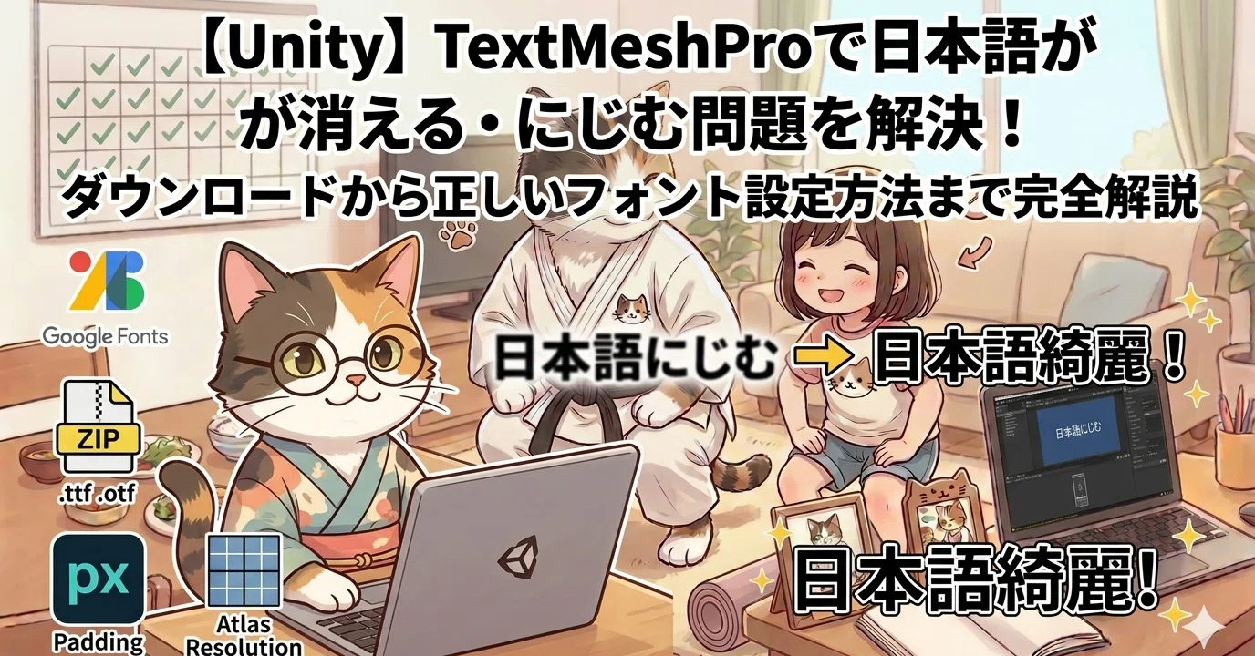 Unity】TextMeshProで日本語が消える・にじむ問題を解決！ダウンロード