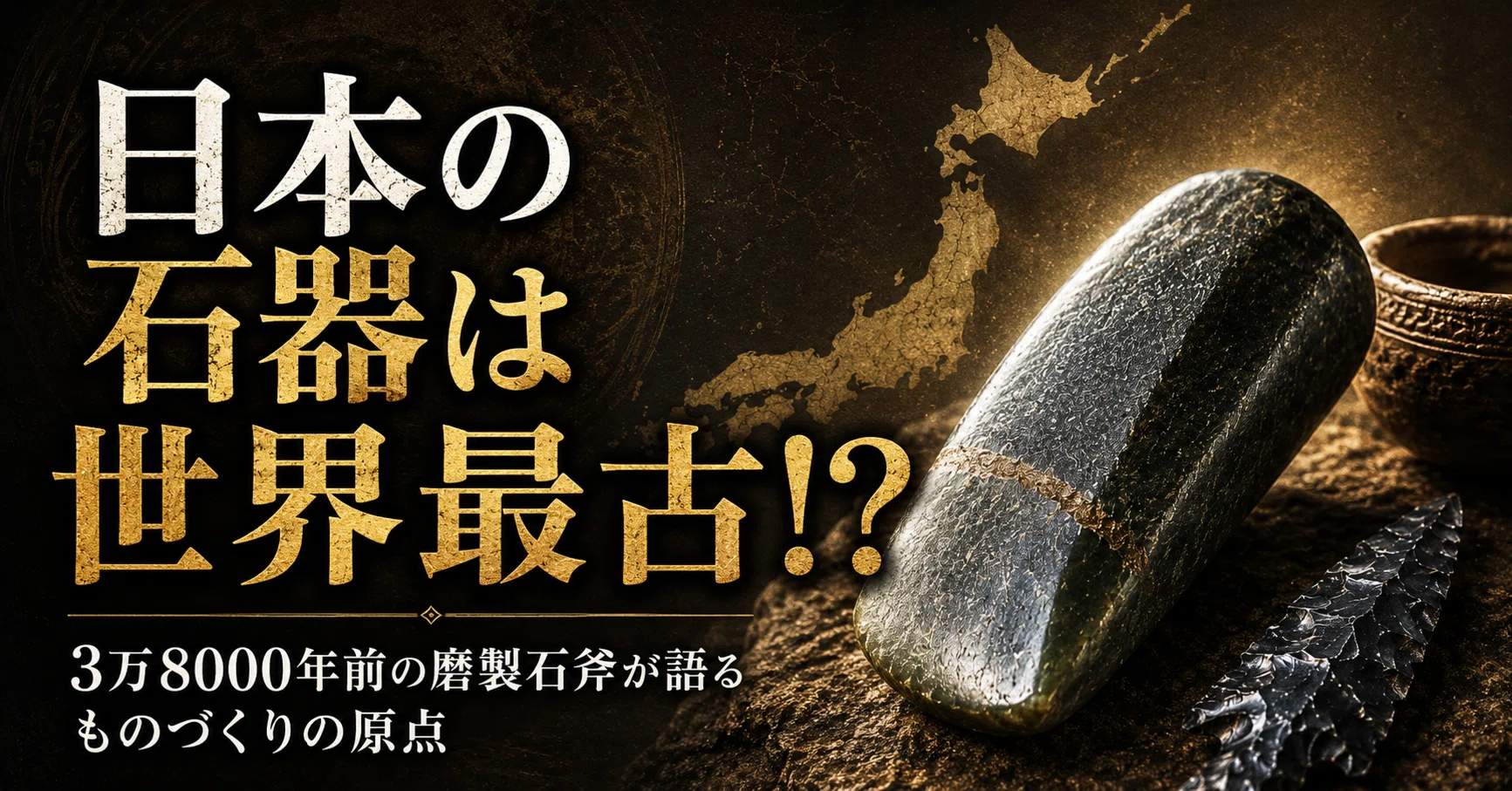 日本の石器は世界最古！？3万8000年前の磨製石斧が語る、ものづくりの