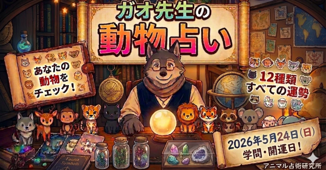 2026年5月24日🐺✨ガオ先生の動物占い｜ガオ先生