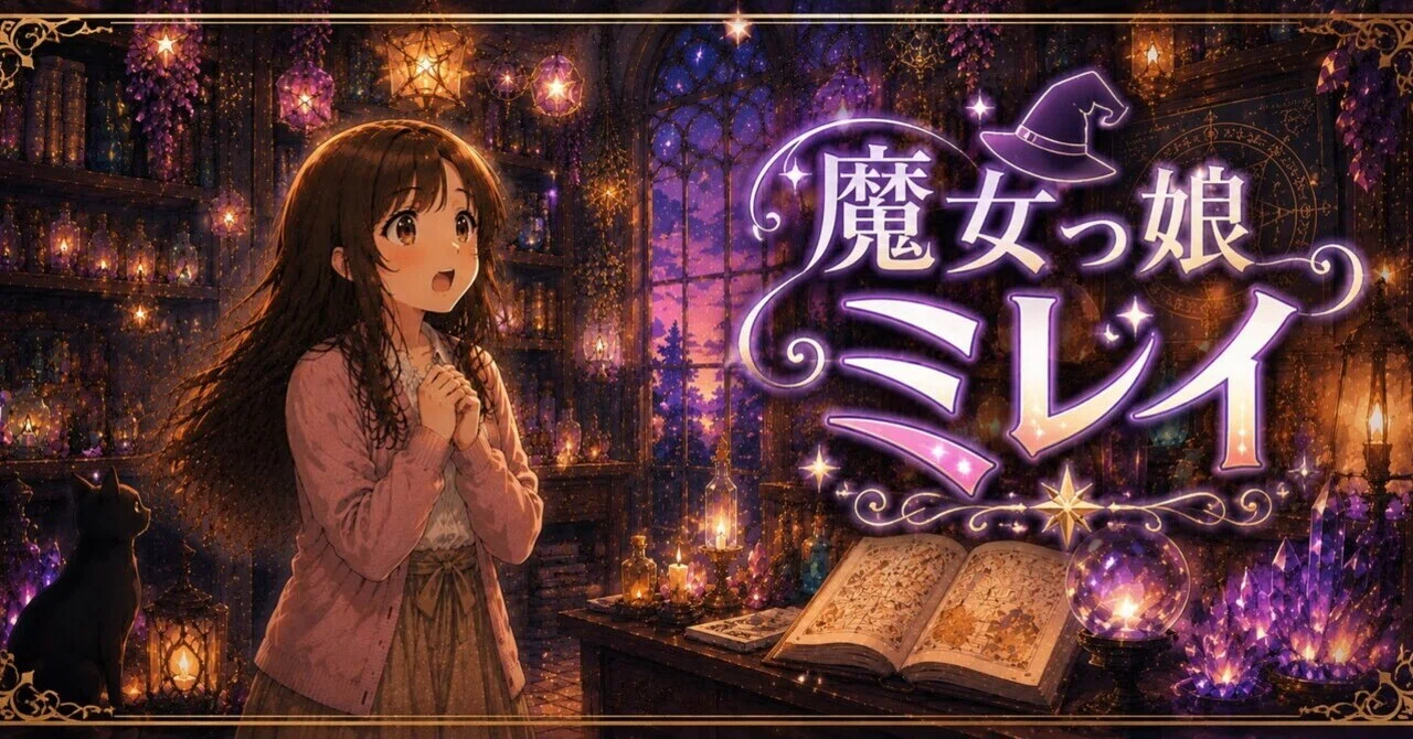 魔女っ娘ミレイ第2話 魔女っ娘ミレイ誕生‼️②魔女の秘密部屋⁉️の巻 