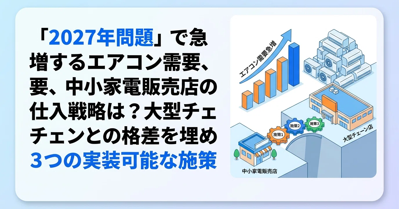 2027年問題」で急増するエアコン需要、中小家電販売店の仕入戦略は