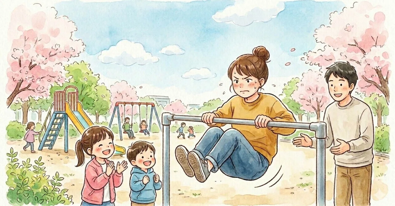 公園で、ひさびさに逆上がりに挑戦してみた話｜よこすけ｜時短2児ワーママのひとりごと