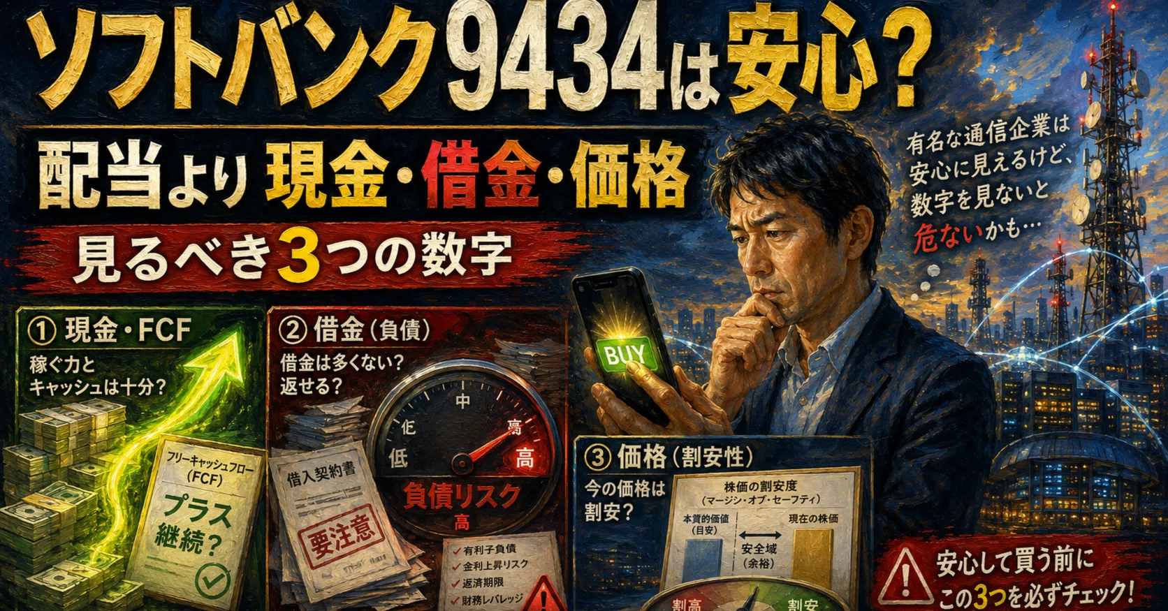 ソフトバンク9434は安心して買える？配当より先に見るべき「現金・借金