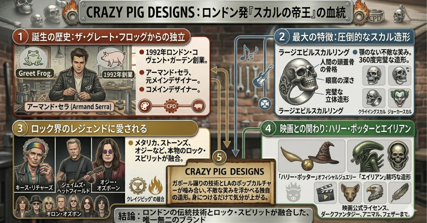 小物 THE GREAT FROG CRAZY PIG vise westride Silver Accessories 'CRAZY PIG DESIGNS'｜ZICO