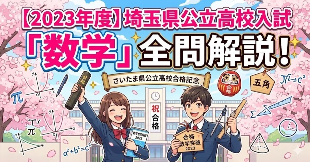 2023年度】埼玉県公立高校入試「数学」全問解説！合格へのポイント徹底