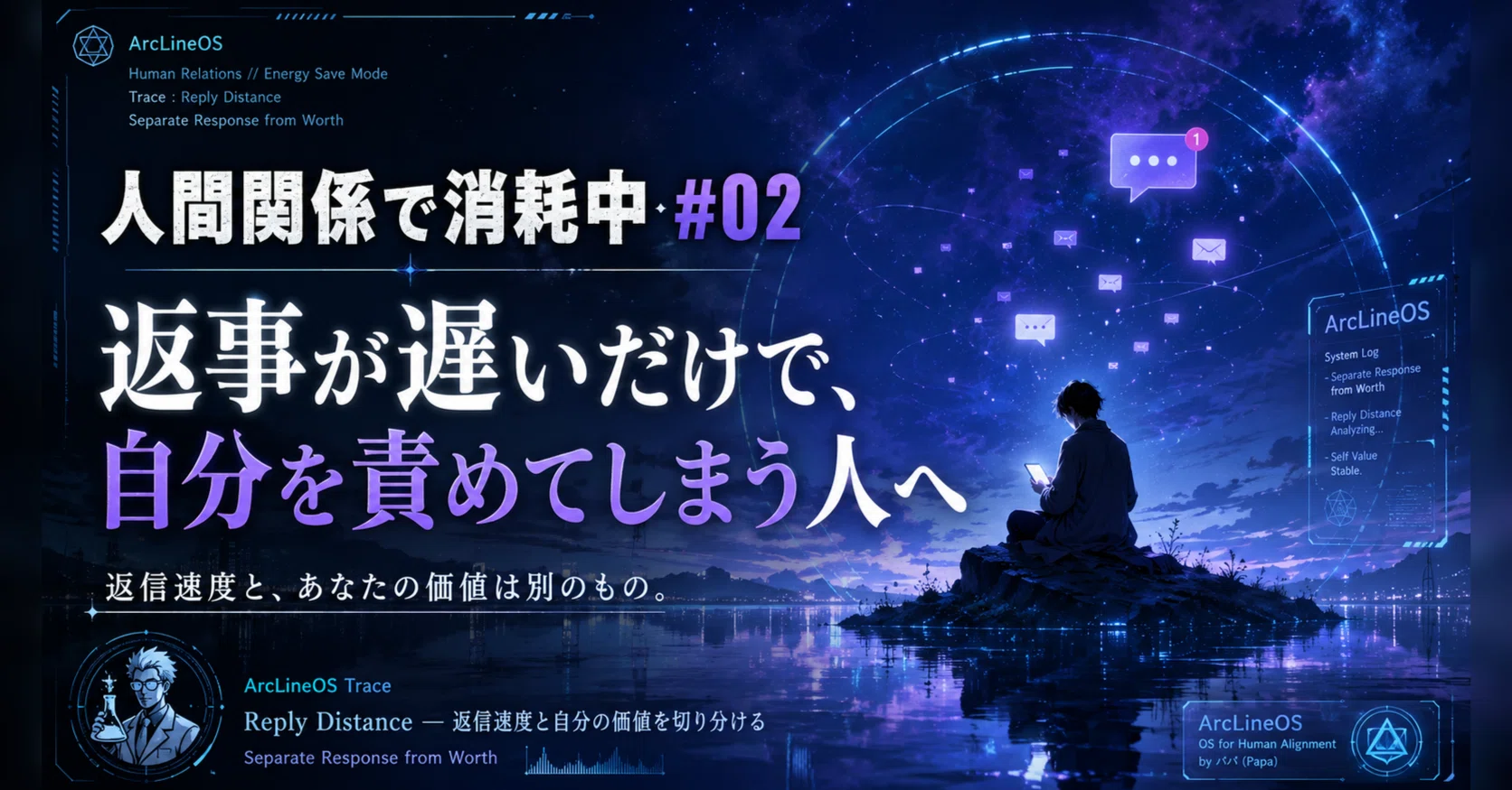 Title：人間関係で消耗中シリーズ #02｜返事が遅いだけで、自分を責め
