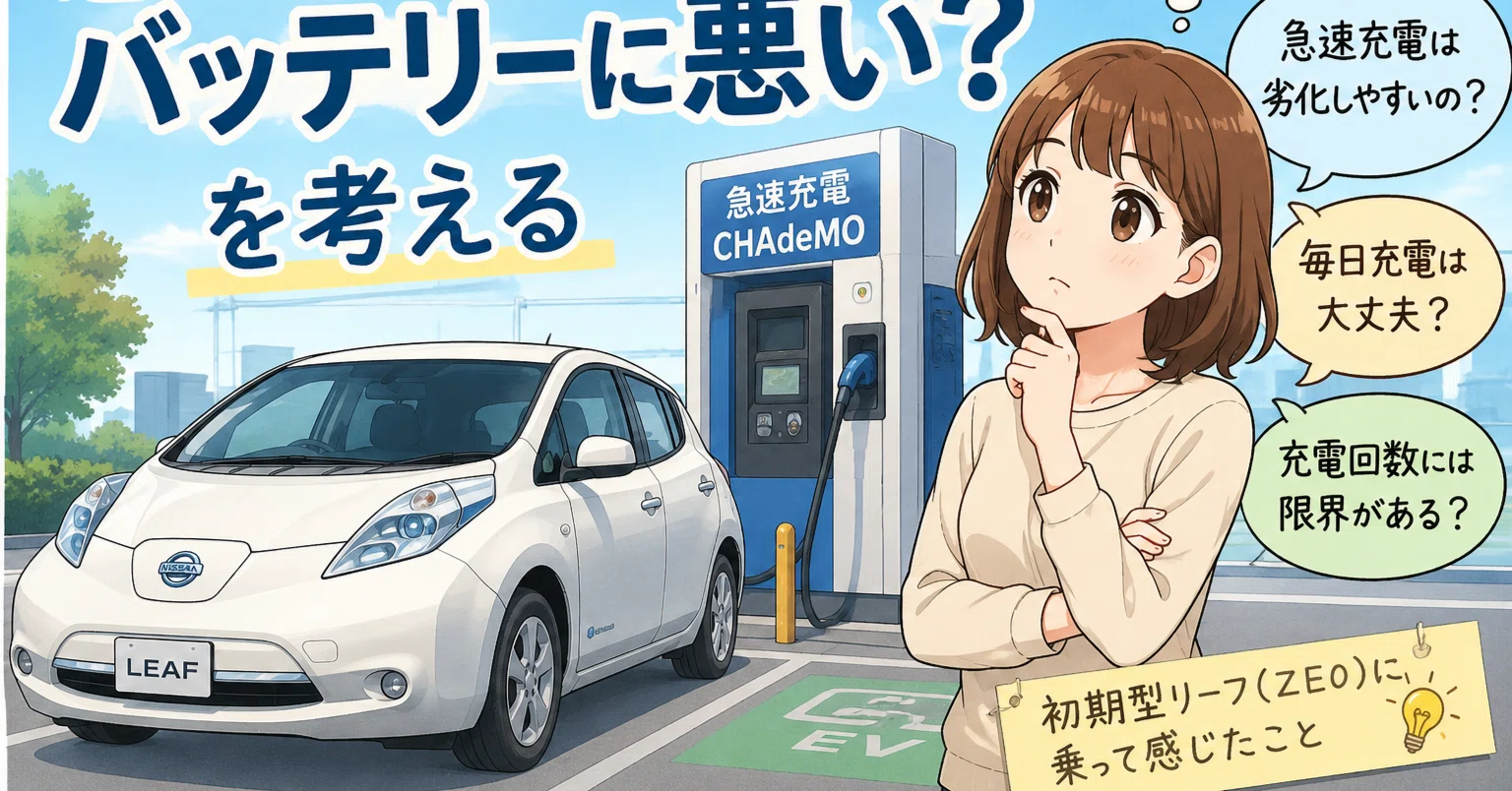 日産リーフ　ZE0 走行バッテリー　24Kw 12万キロ 初期型リーフ（ZE0）生活 「急速充電はバッテリーに悪い？」を考える