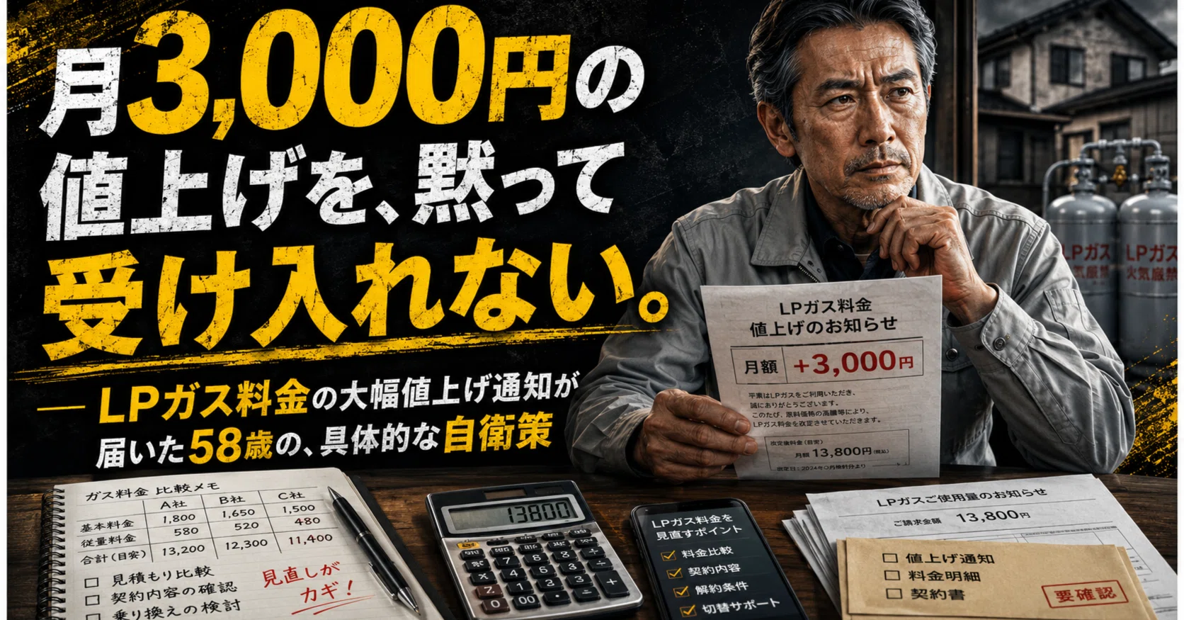 月3,000円の値上げを、黙って受け入れない。― LPガス料金の大幅値上げ