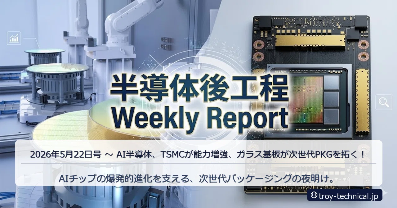 Troy Technical 半導体後工程 WeeklyReport 2026年5月22日号 〜 AI半導体、TSMCが能力増強、ガラス基板が ...