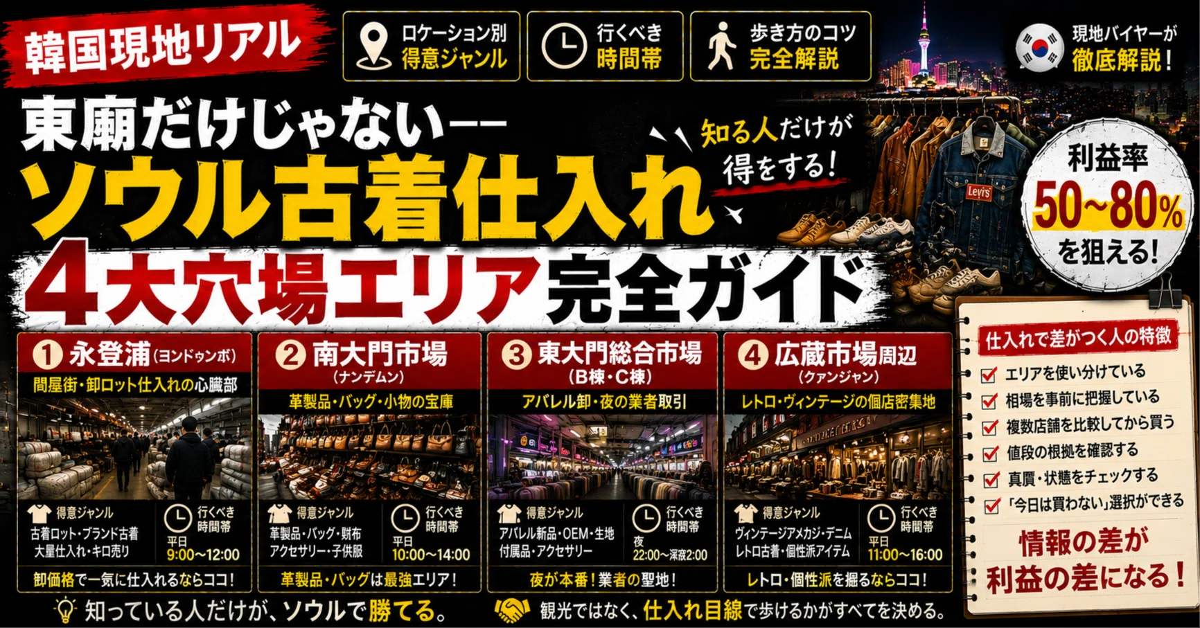 東廟だけじゃない——ソウル古着仕入れ4大穴場エリア完全ガイド｜韓国 