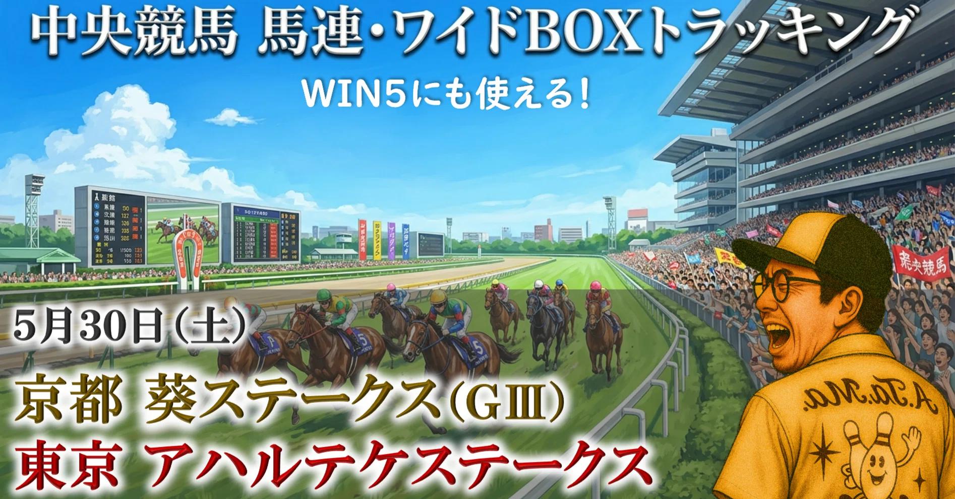 5/30（土）中央競馬（東京・京都）全レース「穴馬券の刺客」（馬連
