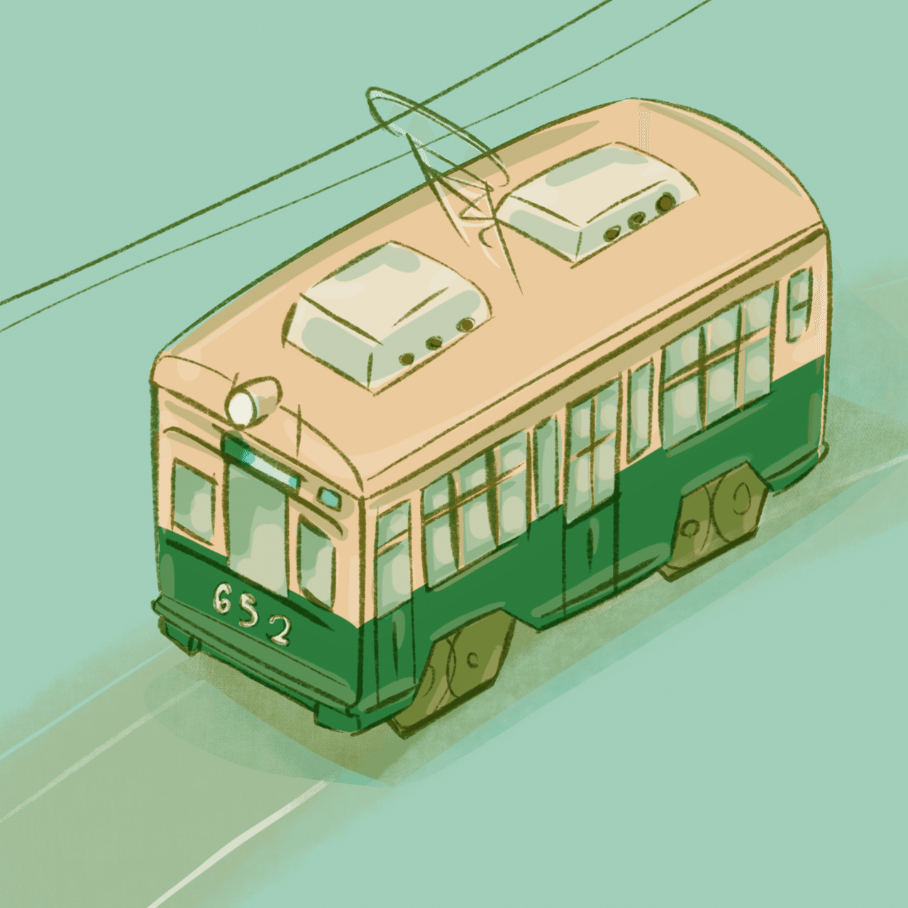 6月10日は路面電車の日 絵日記 ちから Mokumoku Studio 絵本 アート Note