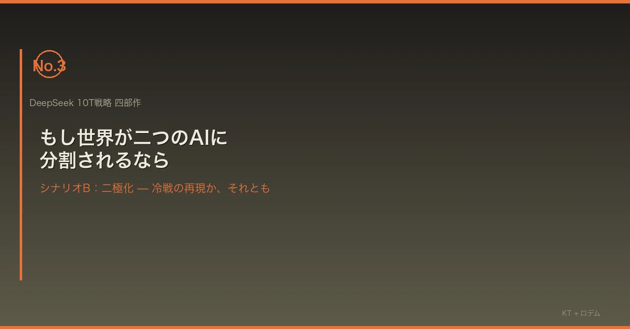 DeepSeek 10T戦略 四部作 第三部：もし世界が二つのAIに分割されるなら——シナリオB：二極化