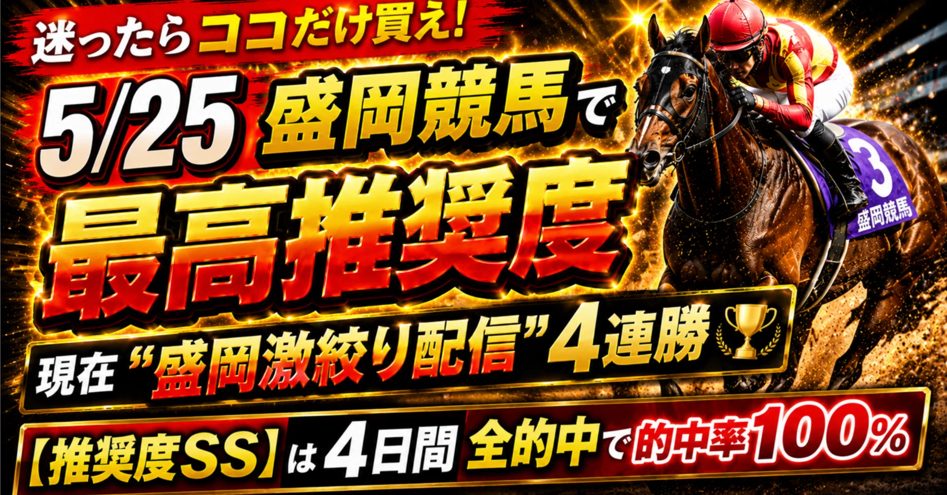 2026/5/25 C2六組(盛岡3R)【推奨度SS】※見解付※再販売｜競馬予想家あやね