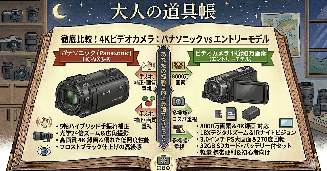 ビデオカメラ比較】一生モノの美しさを残す「HC-VX3」vs 軽快に始める