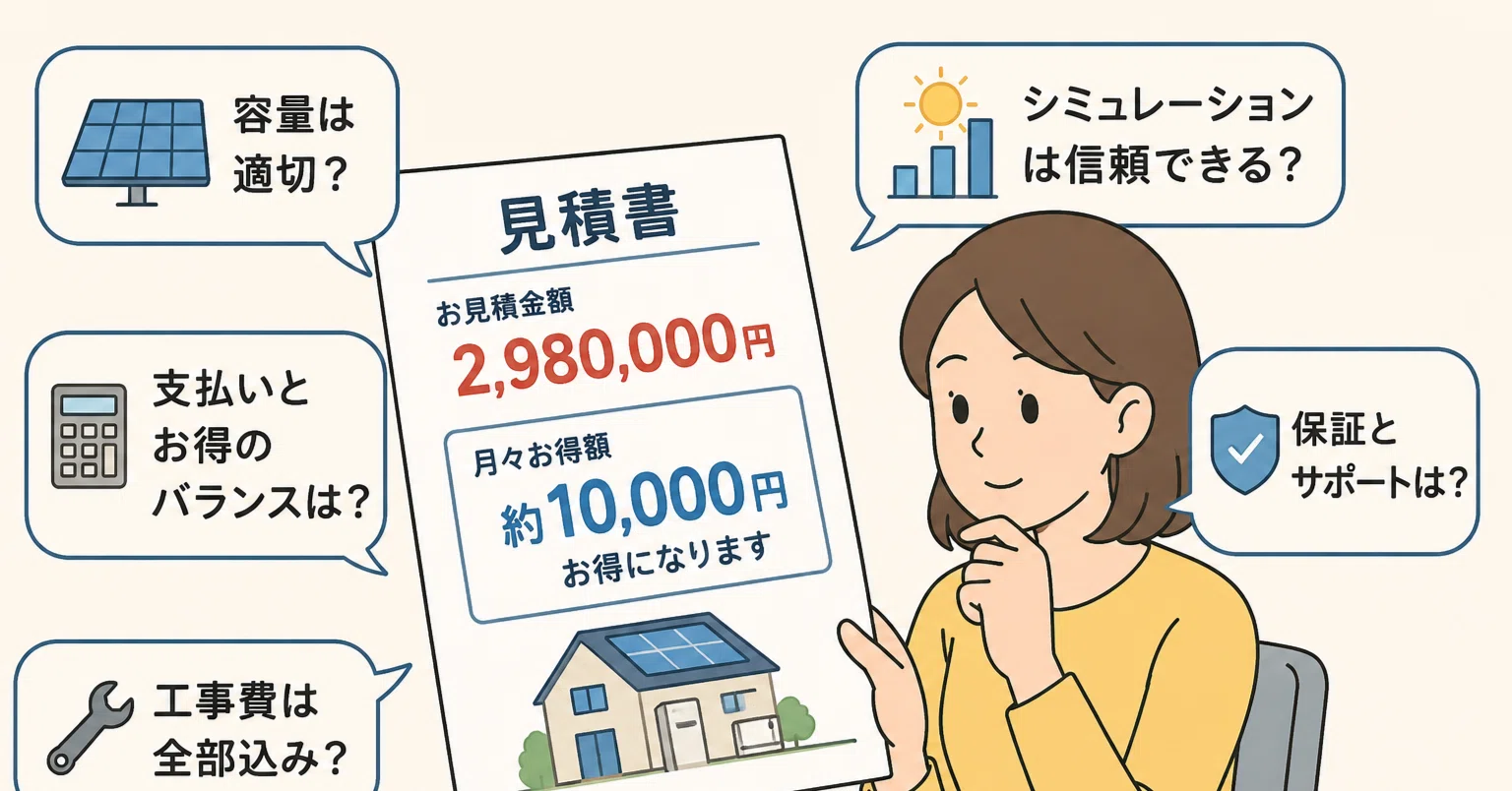 太陽光の見積書で、最初に見てほしいところ｜太陽光の良さを分かって 