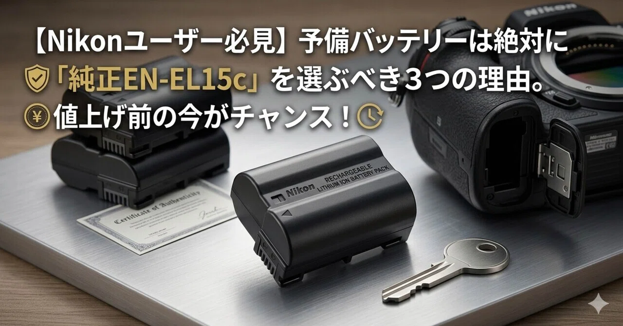 Nikonユーザー必見】予備バッテリーは絶対に「純正EN-EL15c」を選ぶ