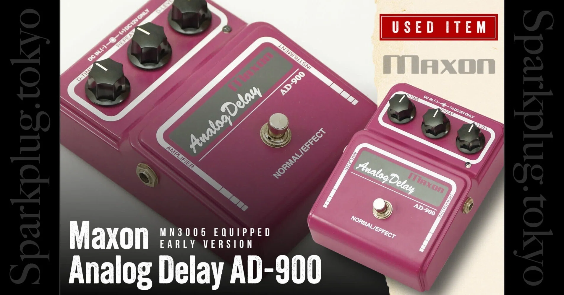 【動作品】MAXON アナログディレイ AD-900（前期型） 特選中古品！アナログディレイの中でも高い人気を誇るマクソン「AD-900