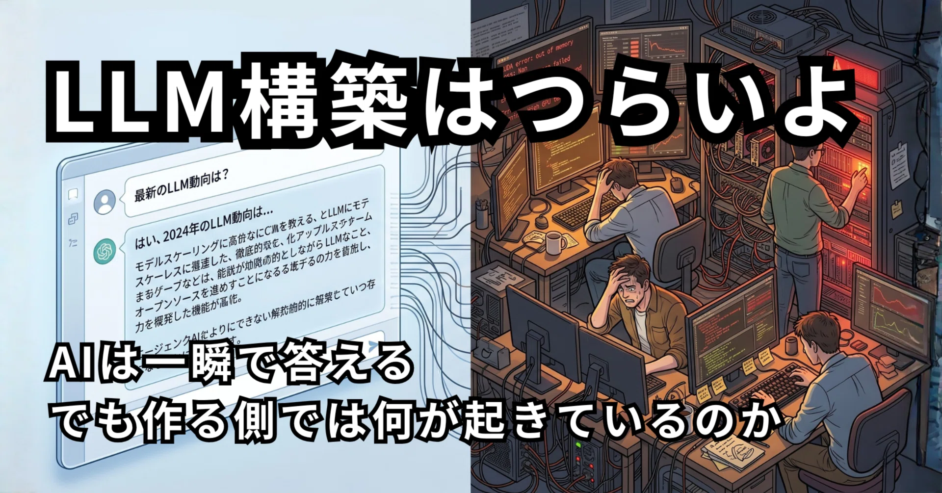 LLM構築はつらいよ】AIは一瞬で答える。でも作る側では何が起きている