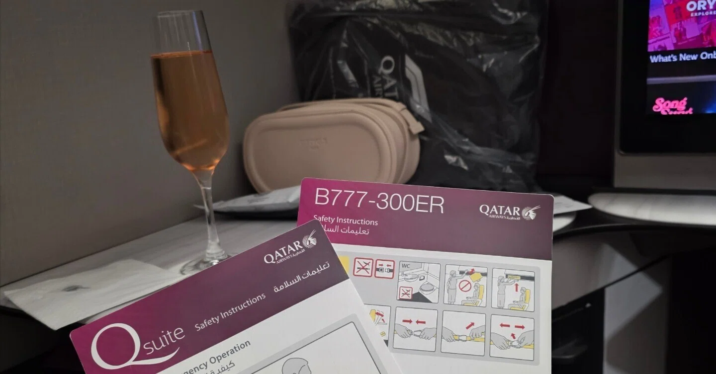 カタール航空 ビジネスクラスアメニティ 2026年5月下旬最新]カタール航空ビジネスクラスQsuiteの旅～NRT→OTP①