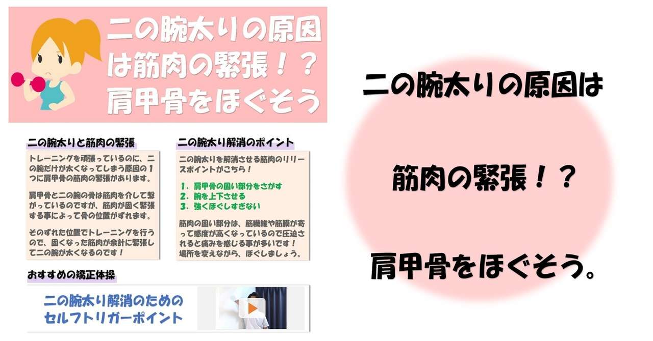 二の腕太りの原因は筋肉の緊張 肩甲骨をほぐそう Revisionginza Note