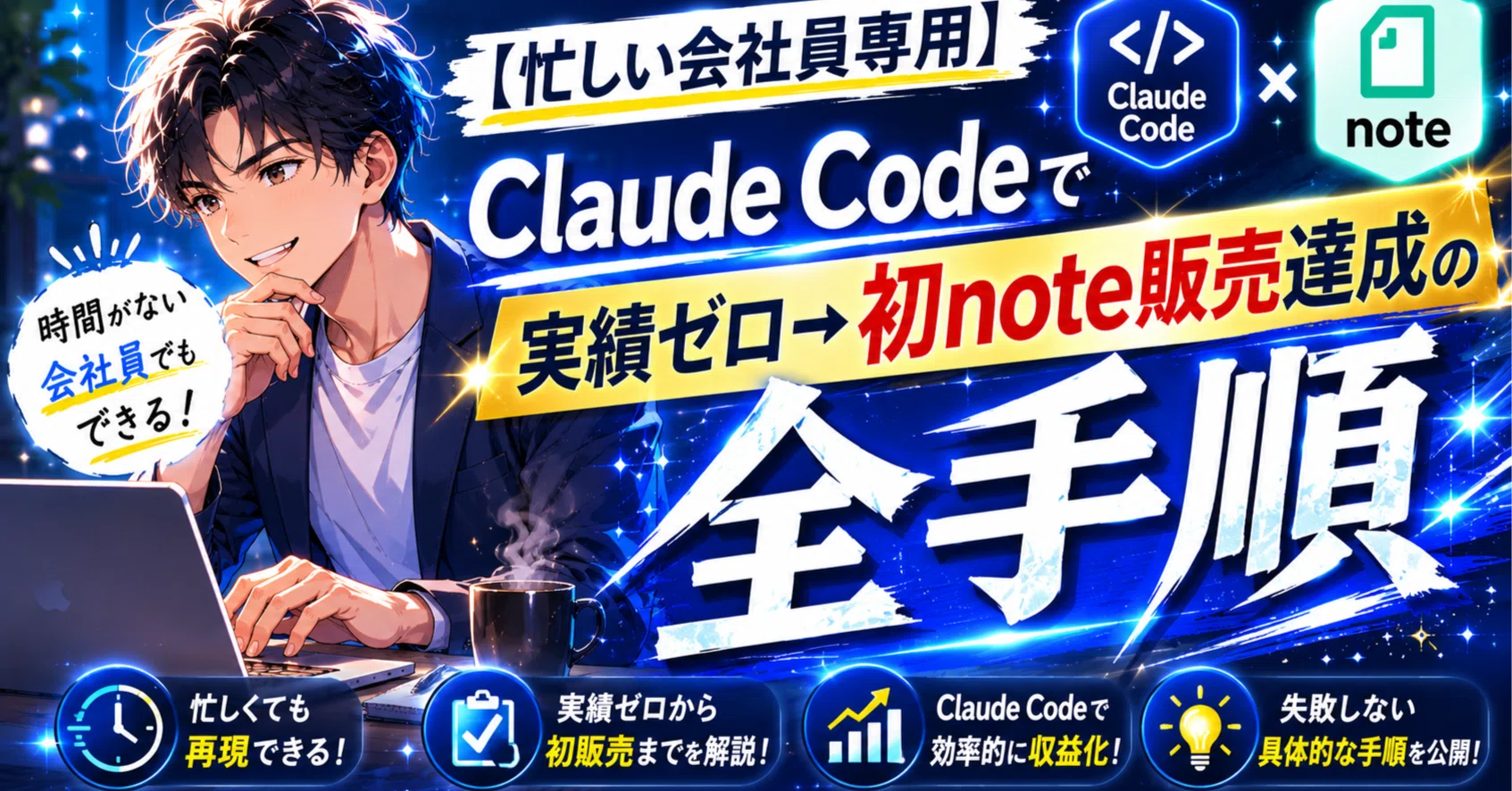 忙しい会社員専用】Claude Codeで実績ゼロ→初note販売達成の全手順