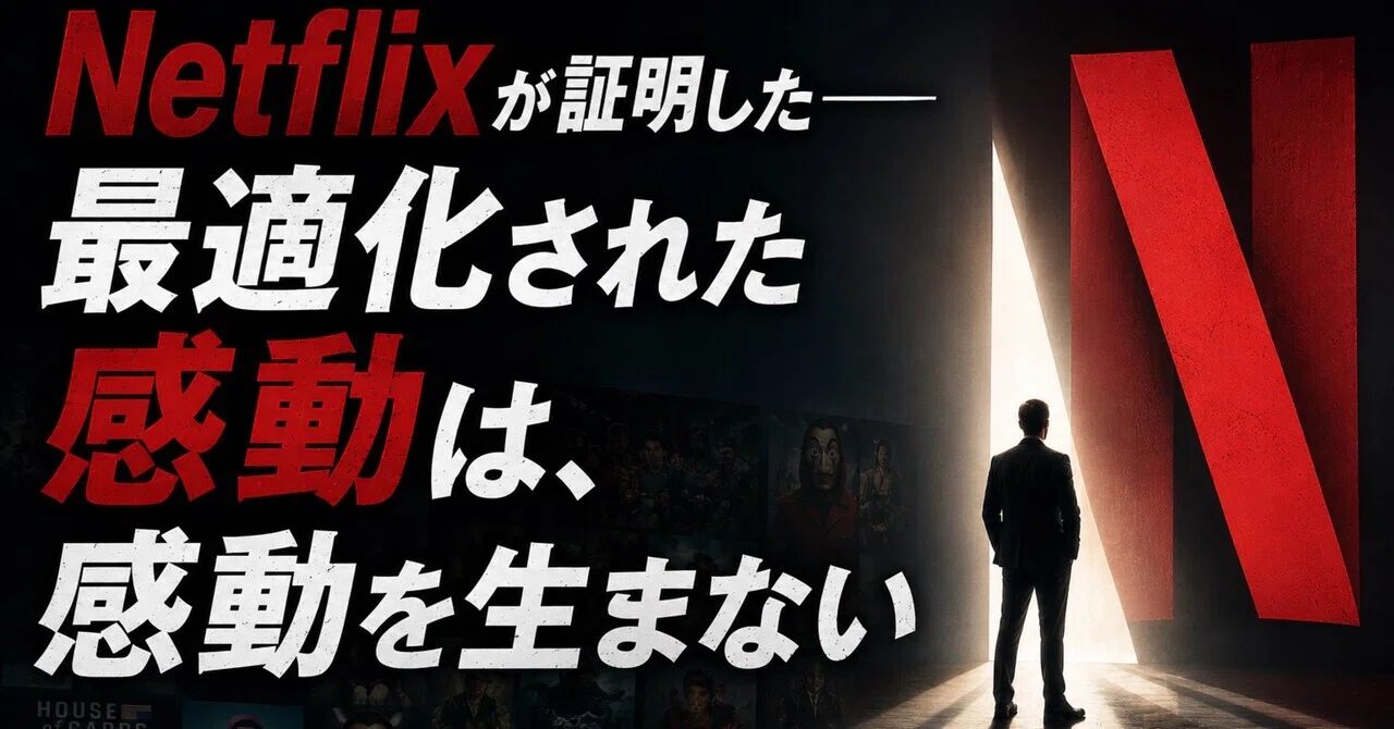 Netflixが証明した——最適化された感動は、感動を生まない｜森住祐介（Yusuke Morizumi）@森住企画