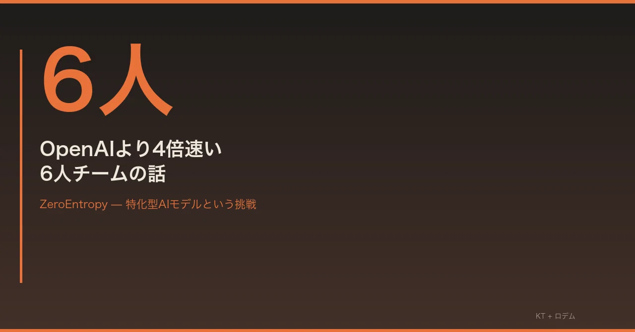 6人チームがOpenAIより4倍速いモデルを作った話 — ZeroEntropy