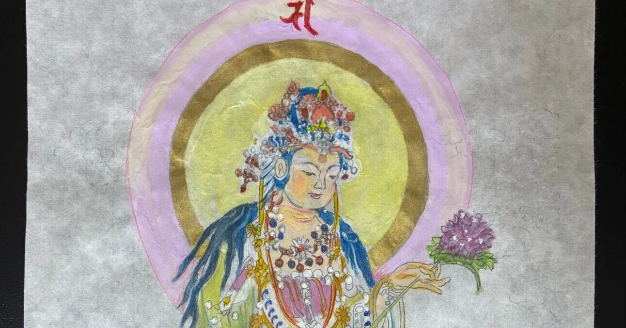 可愛いらしい観音さま、と絶賛 [佛日寺教室] 