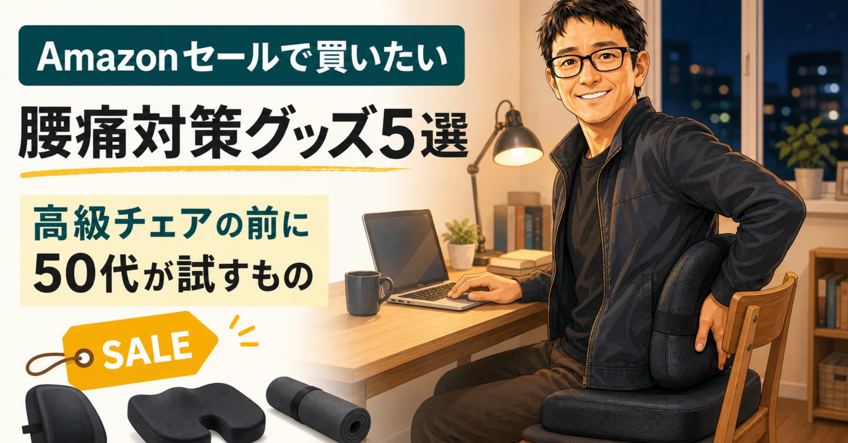Amazonセールで買いたい腰痛対策グッズ5選｜高級チェアの前に50代が