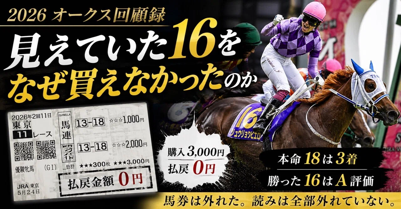 2026-オークス回顧録｜結果で検算する、“樫の女王”の勝ち筋｜だいぽよ