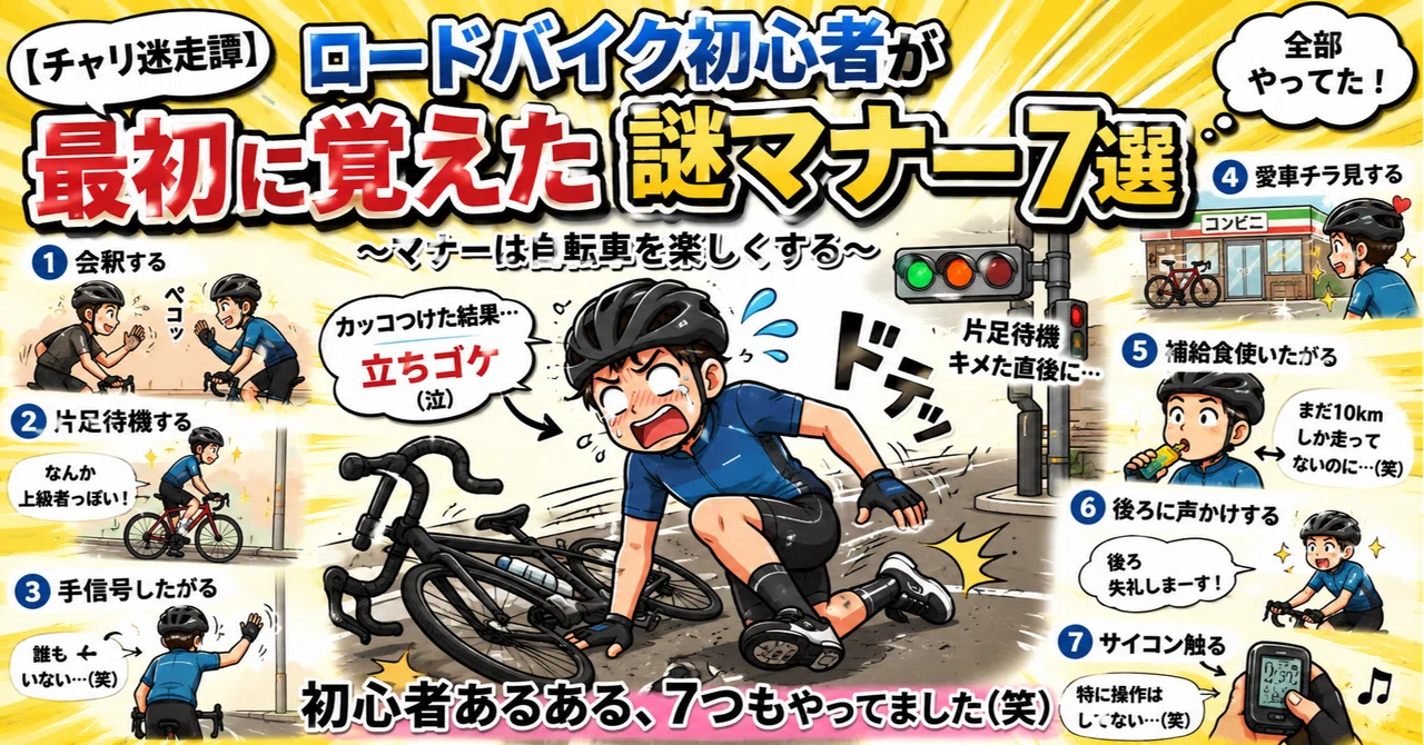 チャリ迷走譚】ロードバイク初心者が最初に覚えた“謎マナー”7選